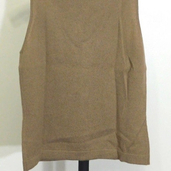 Frisson Brown Women's Cashmere Sleeveless Graphic Knit Sweater - Small - Picture 2 of 2